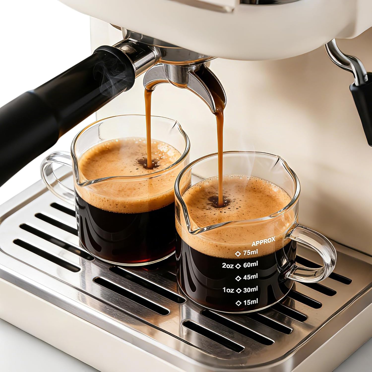 Espresso Shot Glass - 1/2 Stück Espressotassen 2,5oz Espresso-Messbecher 75ML